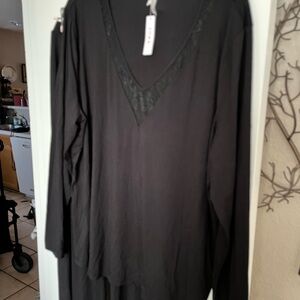 Soma Cool Nights Women’s Black Lace Trim Pajama Set Sz XXL